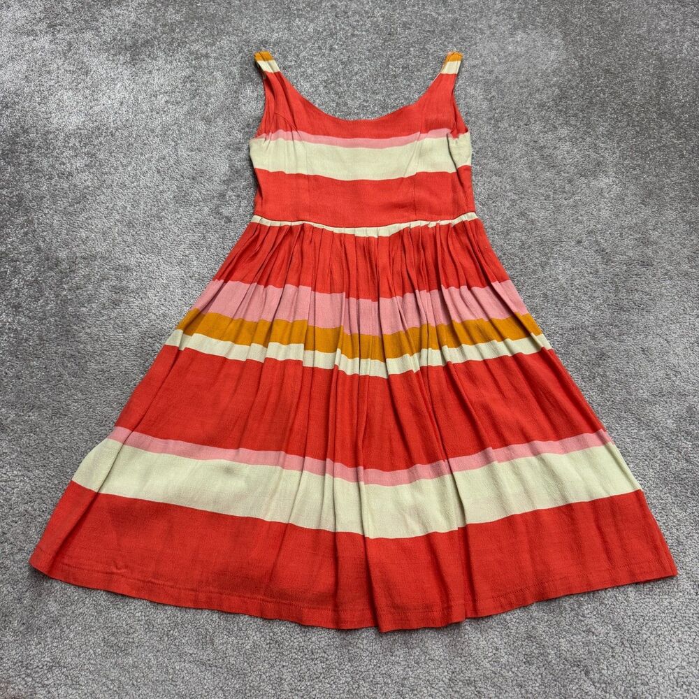 Mister Zimi Red, Pink & Mustard Striped Mini Dress